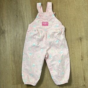 Vintage Osh kosh Baby Print Pink Overalls